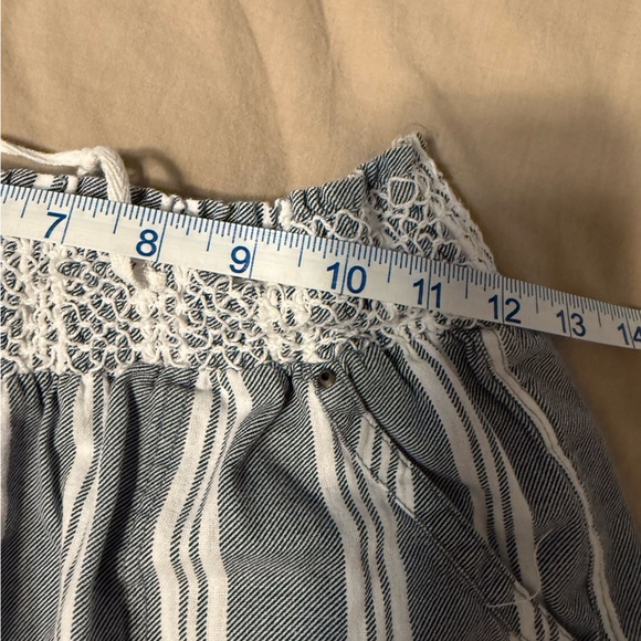 Striped Blue and White Women's Shorts - Picture 6 of 6